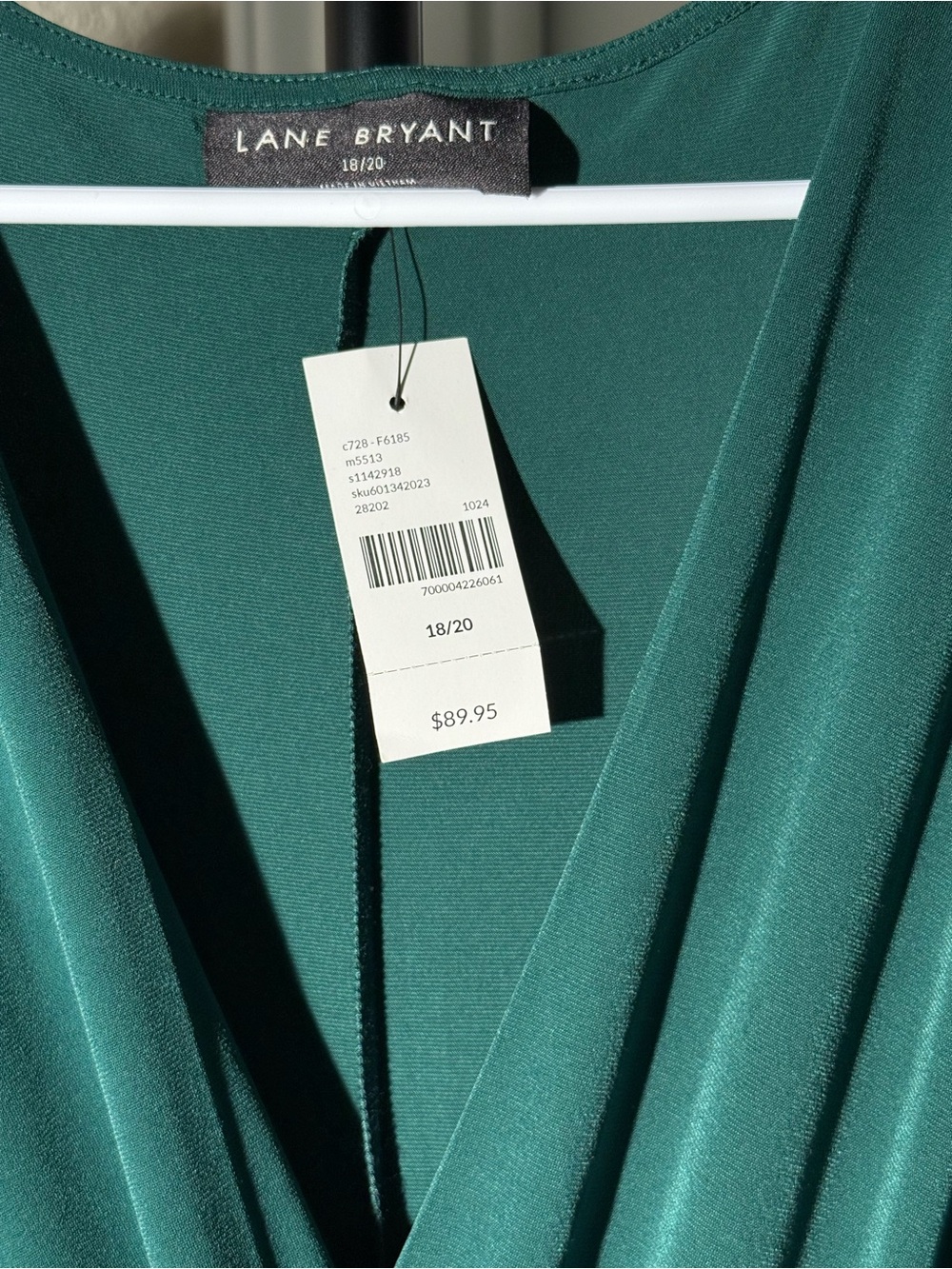 Lane Bryant Green Surplice Long Sleeve Wide Leg Jumpsuit - NWT - Picture 3 of 11